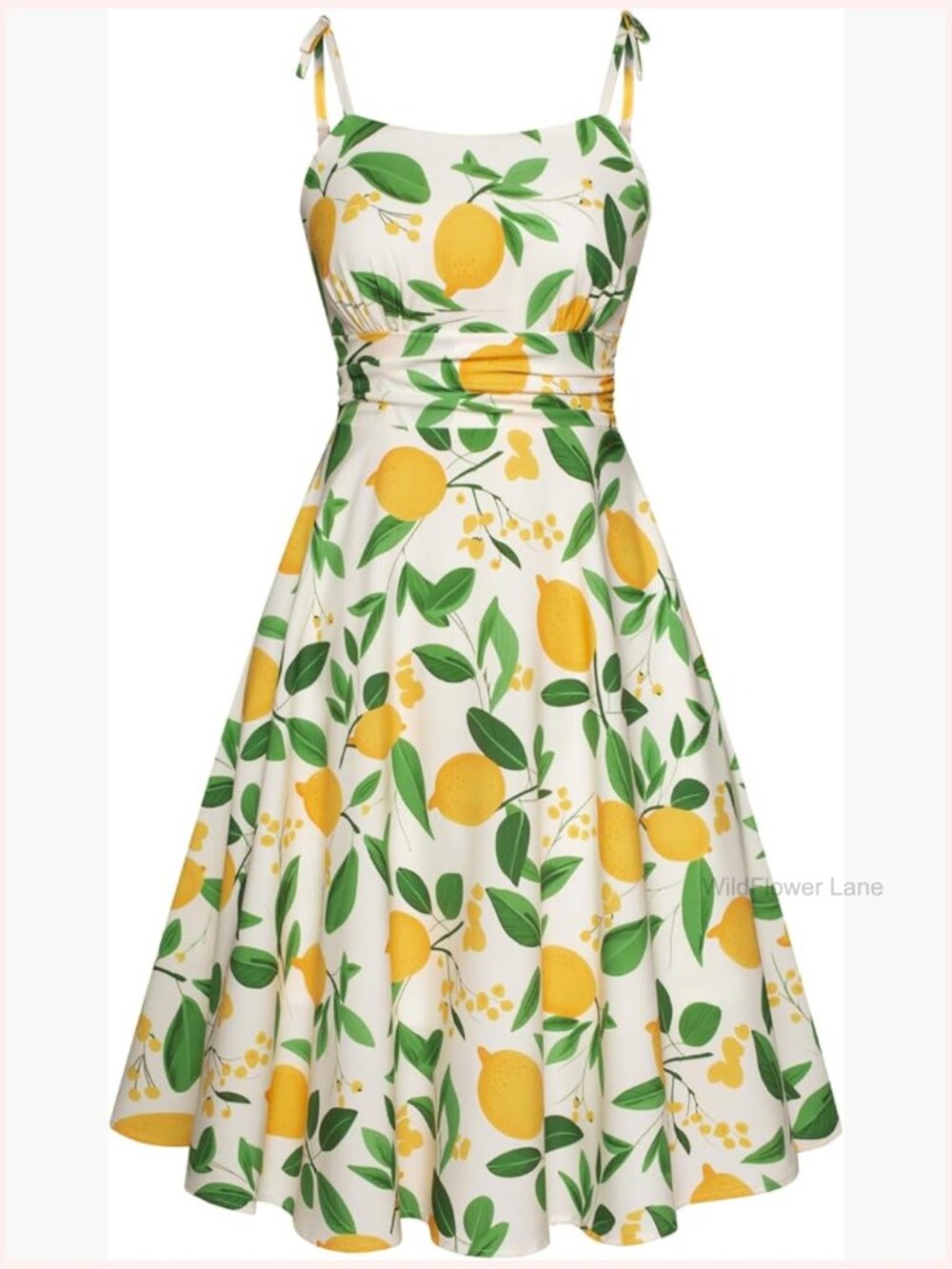 Vintage Spaghetti Strap Flowy Midi Dress for Women Summer Casual Beach Cocktail